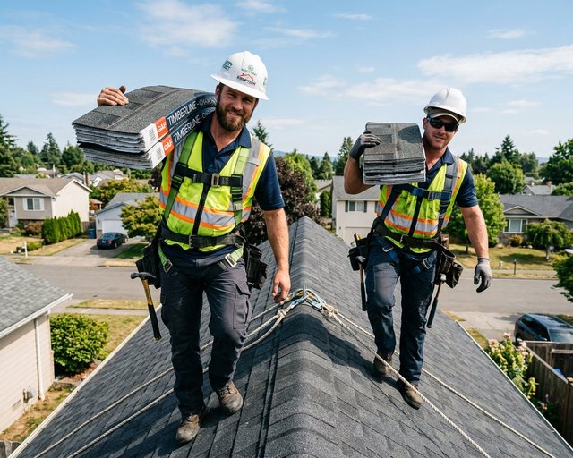 Ironclad roofing crew on a rooftop